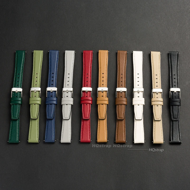 Ultra-thin Leather Watch Band  - Leather Strap Quick Release avaliação e preço