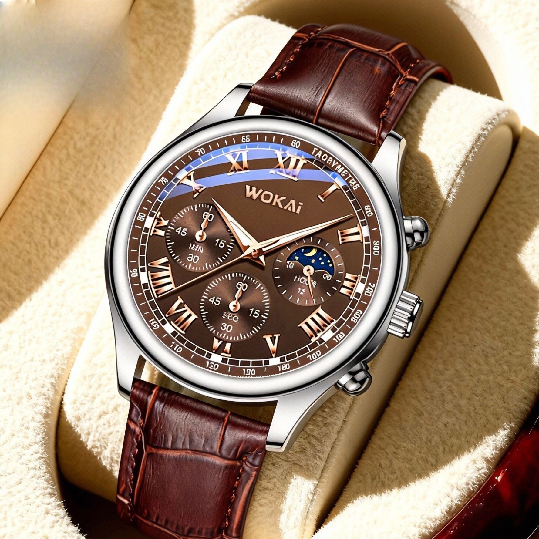 Luxury Men Business Watches Fa - Leather Watch Band Men avaliação e preço