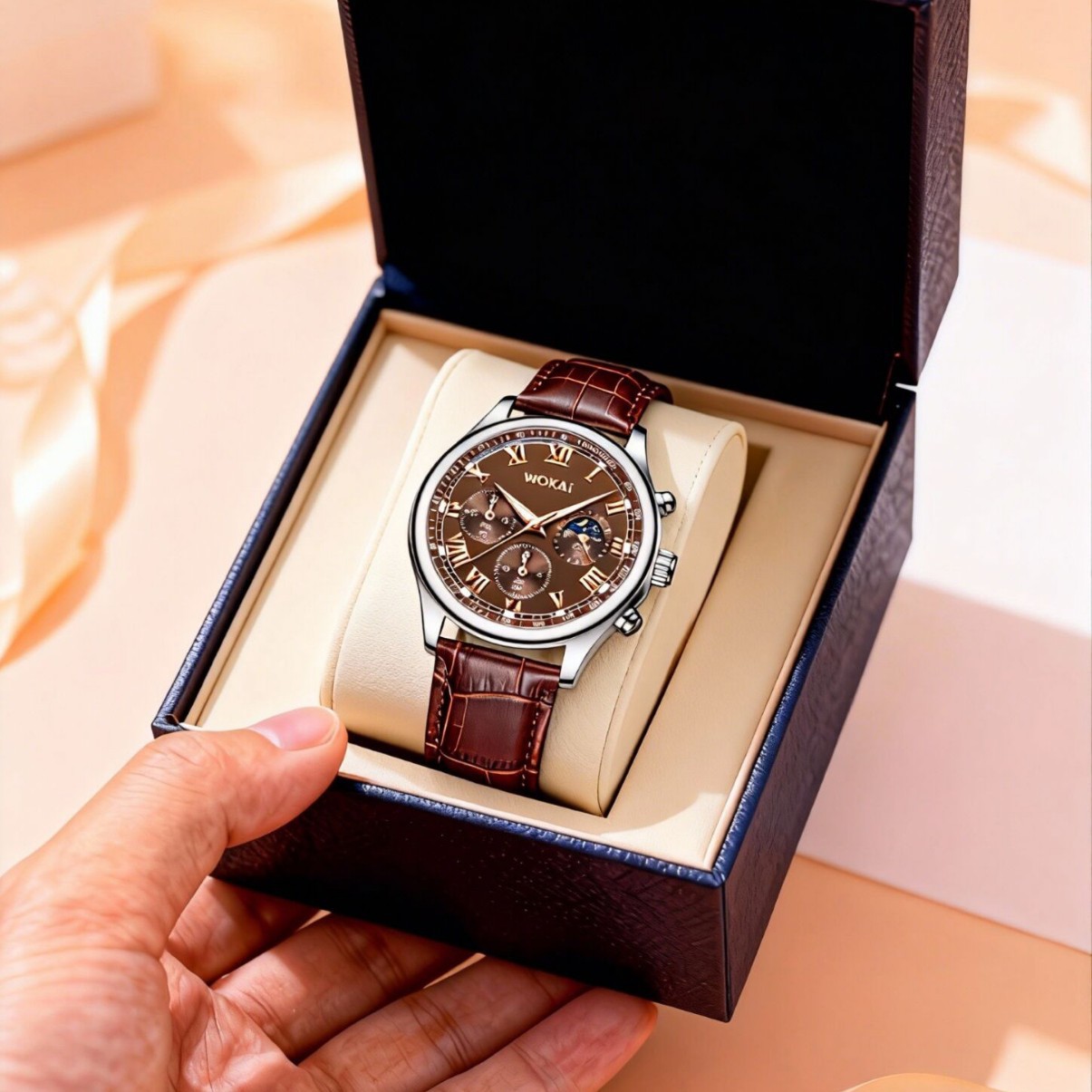 Luxury Men Business Watches Fa - Leather Watch Band Men avaliação e preço