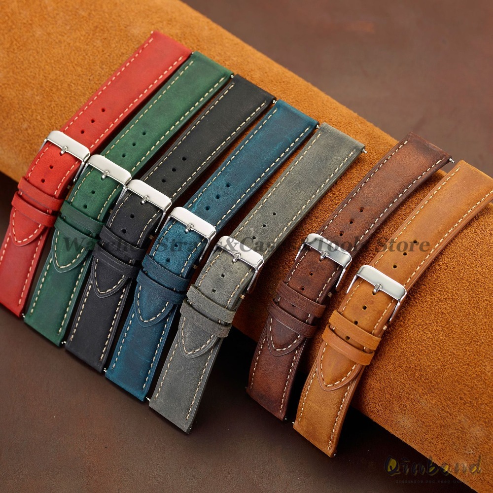 Vintage Cowhide Leather Watch  - Leather Strap Quick Release avaliação e preço