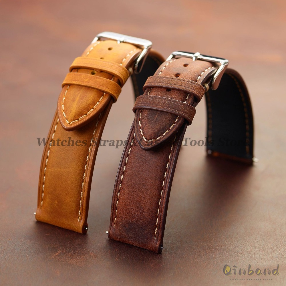 Vintage Cowhide Leather Watch  - Leather Strap Quick Release avaliação e preço