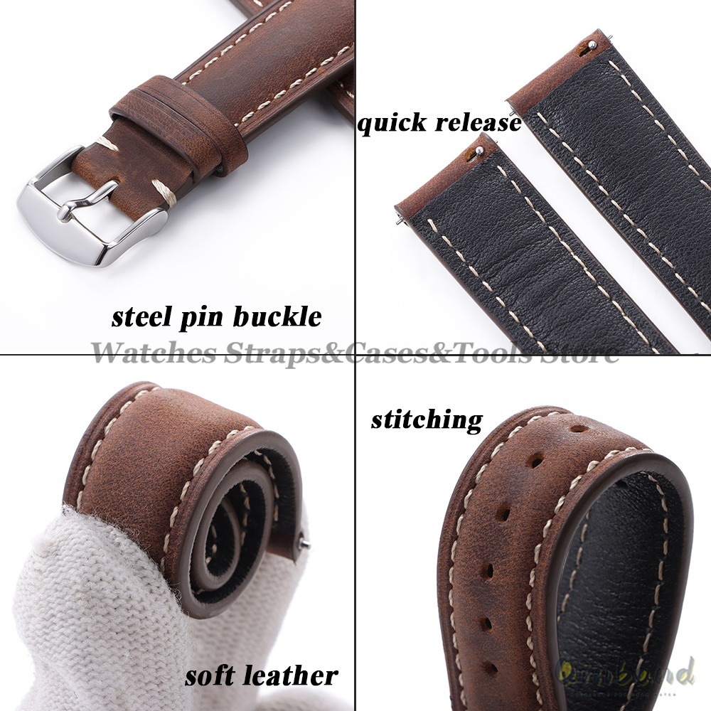 Vintage Cowhide Leather Watch  - Leather Strap Quick Release avaliação e preço