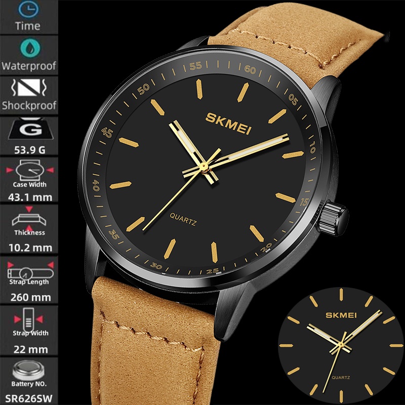 Skmei Original Brand Quartz Wa - Leather Watch Band Men avaliação e preço