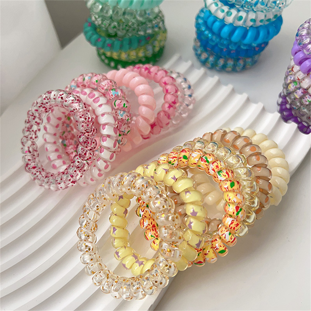 6pcs Sweet Cute Colorful Spira - Silicone Band Women avaliação e preço