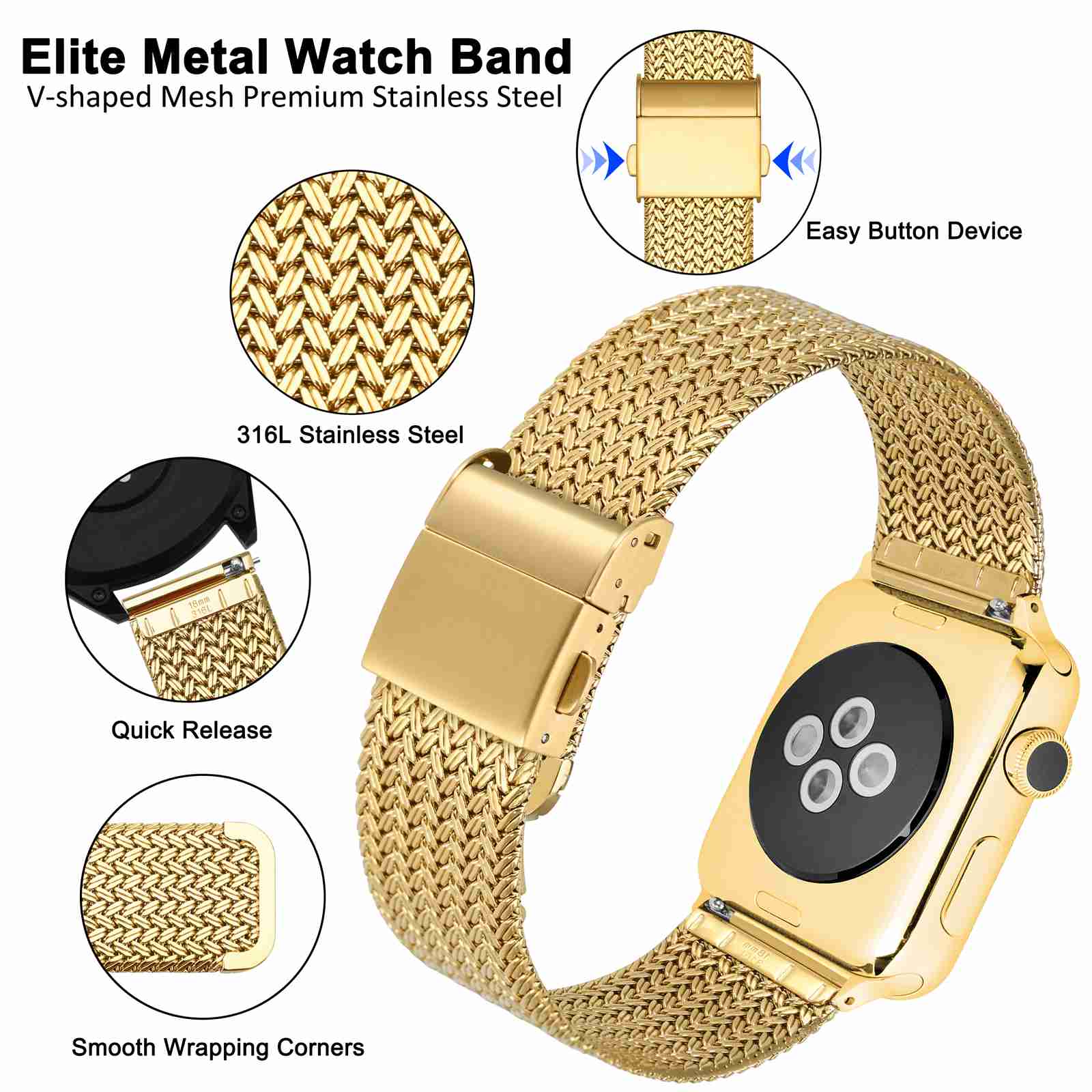 WOCCI Metal Watch Bands 316L S - Mesh Strap Metal avaliação e preço