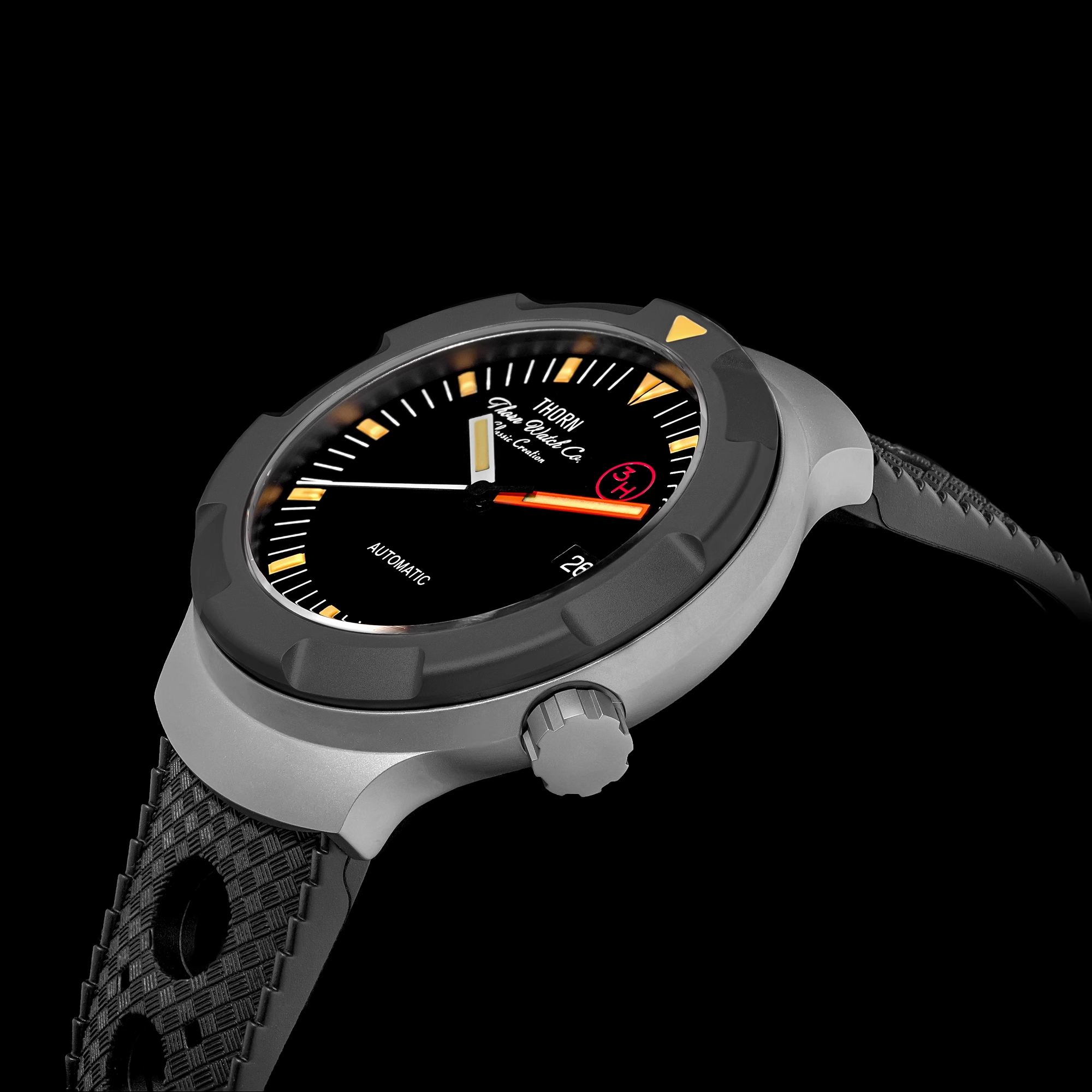 Thorn 42mm Men's Retro Titaniu - Rubber Strap Diver avaliação e preço